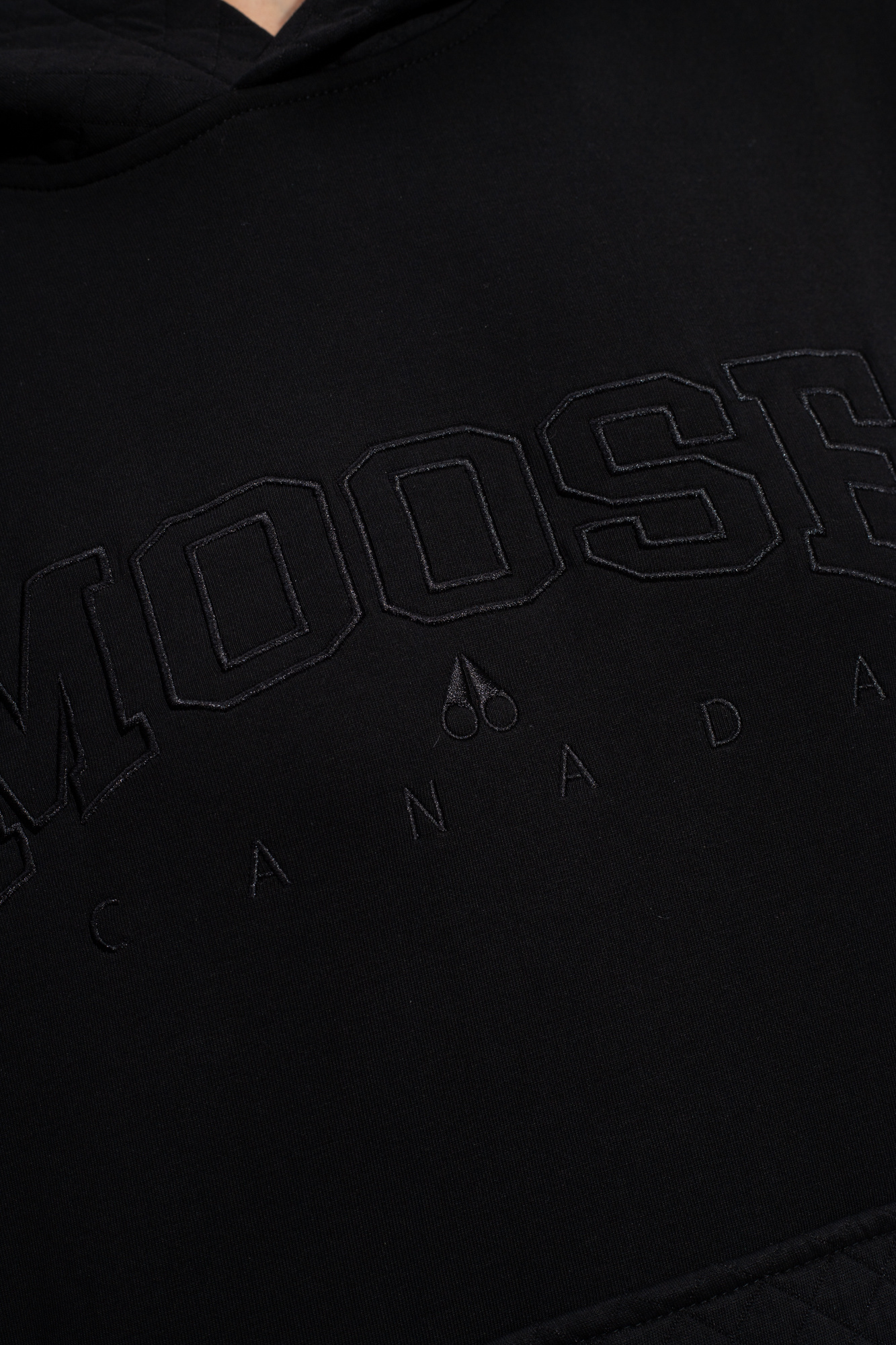 Black Hoodie with logo Moose Knuckles - Vitkac Canada